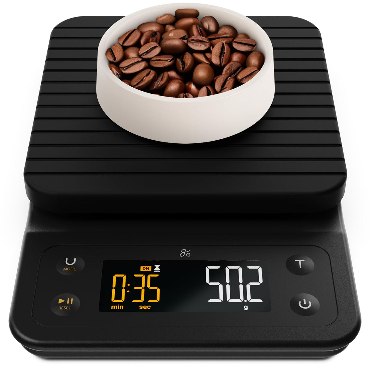 Greater Goods digital coffee scale for pour-over with precise 0.1 g readings