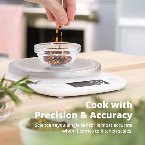 Greater Goods scale showing grams and ounces for precise measurements.