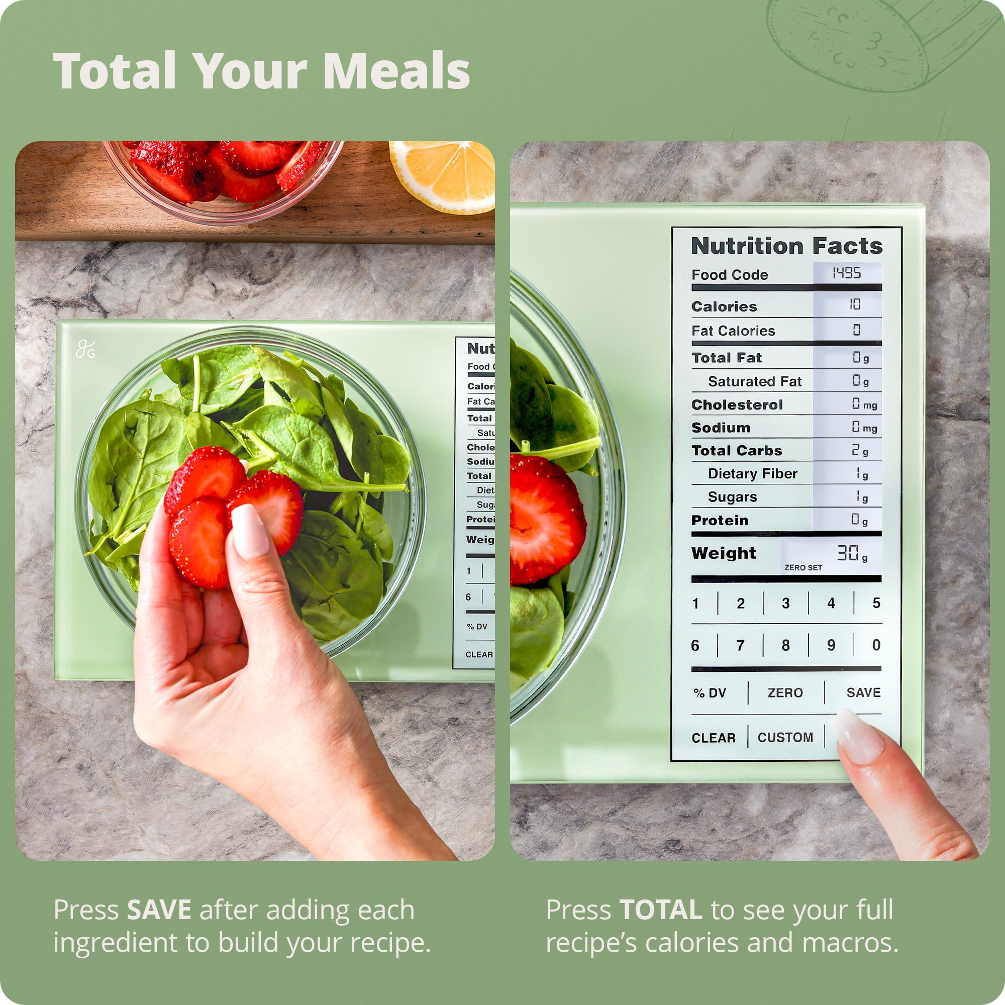 Greater Goods Digital Nutrition Scale compact design fits small kitchens and counters