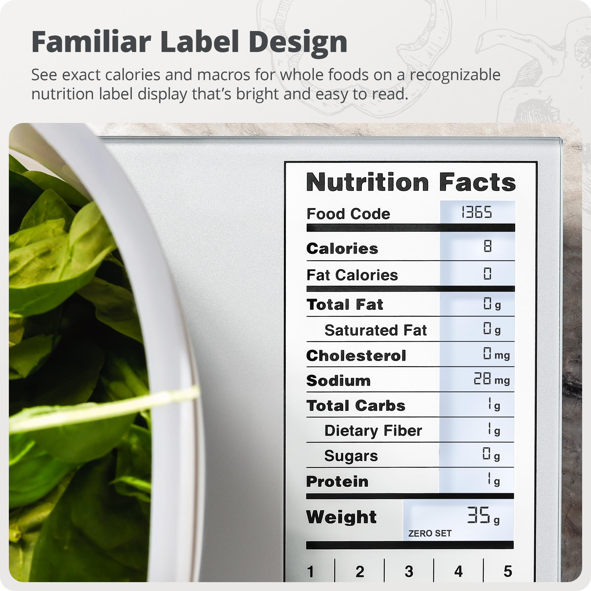 Greater Goods macro tracking supports calories, protein, carbs, fats, and sodium.