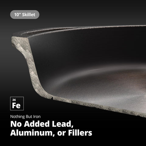 Greater Goods skillet retains heat for steady searing, frying, and baking performance.
