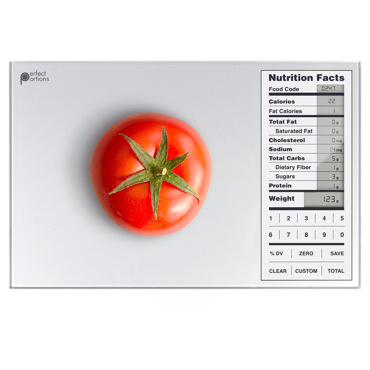 Greater Goods Nutrition Scale compact size for precise meal planning.