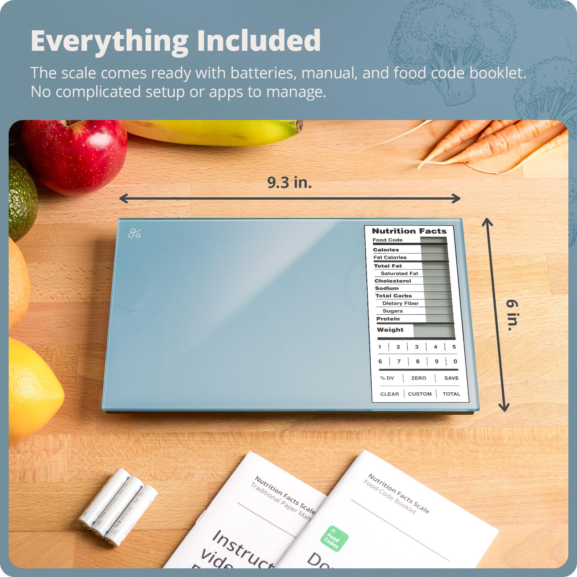 Greater Goods scale supports grams, ounces, pounds, and milliliters for flexible use.