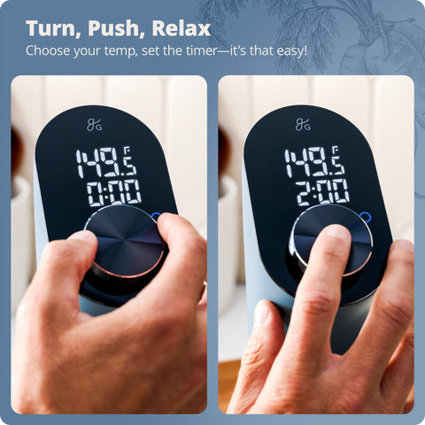 Greater Goods sous vide dial controls for quick, accurate adjustments