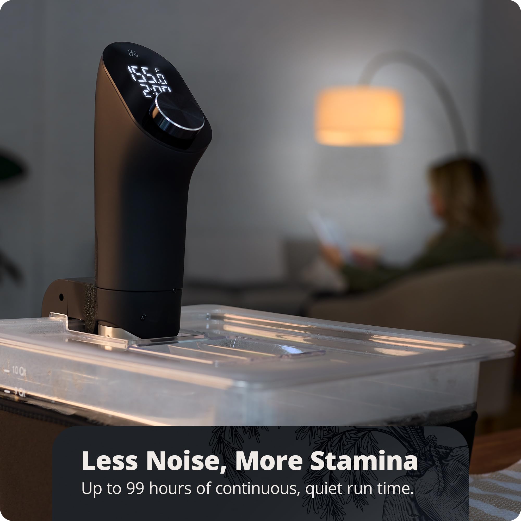 Greater Goods sous vide easy-connect clip secures the cooker to any pot