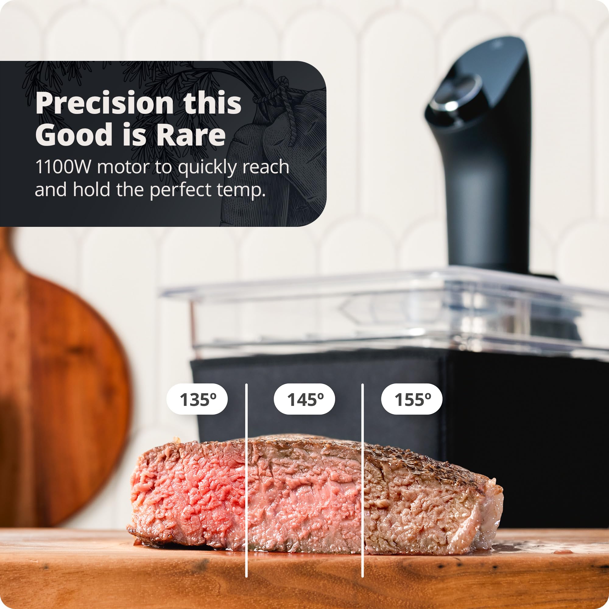 Greater Goods sous vide removable cover cleans easily in the dishwasher for simple maintenance