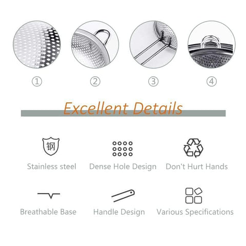 GreatLink 5-quart concave mesh colander for versatile rinsing and draining of ingredients.