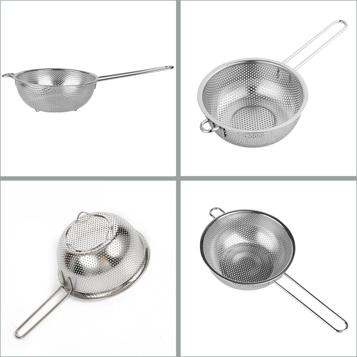 GreatLink colander drains pasta and rinses vegetables with secure rim.