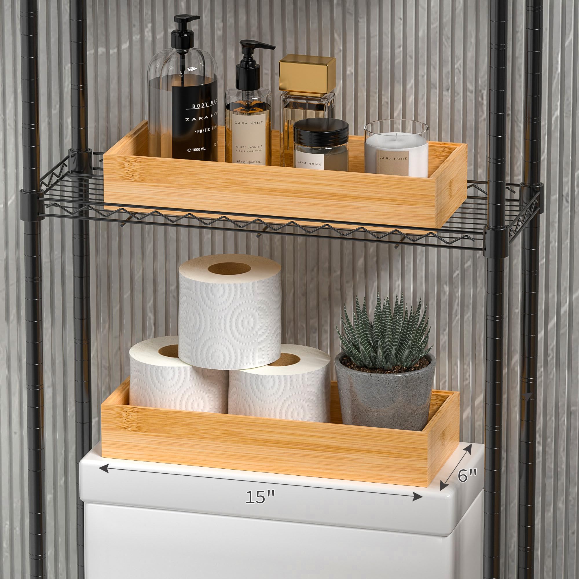 Greatseas bamboo vanity organizer in bathroom for jewelry