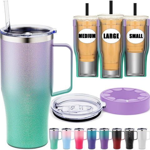Greatyos universal iced coffee sleeve with handle fits 16-32 oz cups and reduces condensation