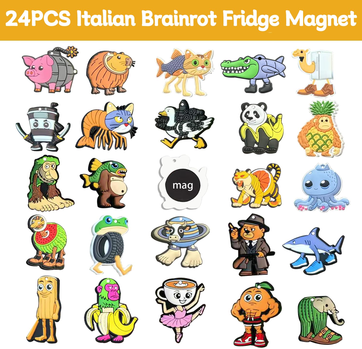 GREAWOD Brainrot magnets offer assorted designs to spark chats.