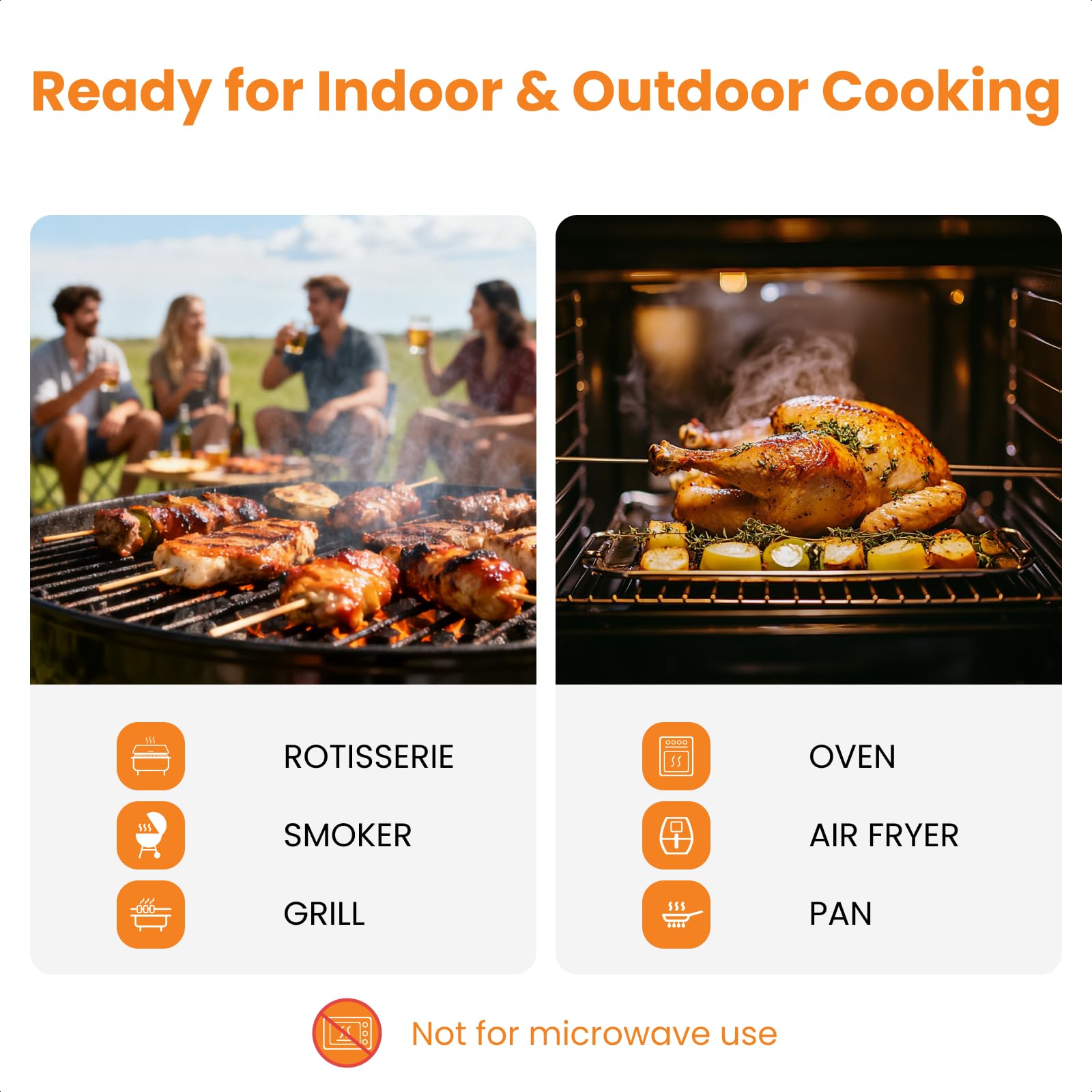 Grebilux ideal for kitchen, BBQ, and smoker setups with two probes.