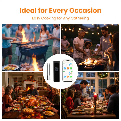 Grebilux two-way alerts keep you informed during cooking sessions.