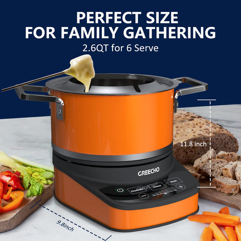 GREECHO removable fondue pot from base for easy cleaning