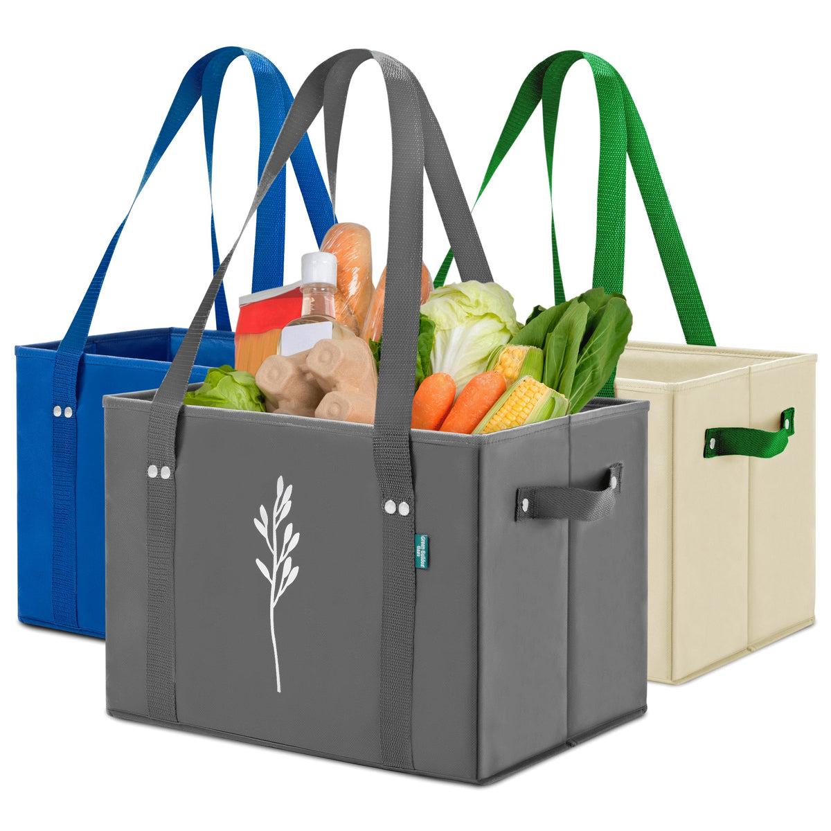 Green Bulldog Bags grocery-tote-foldable in compact form for storage