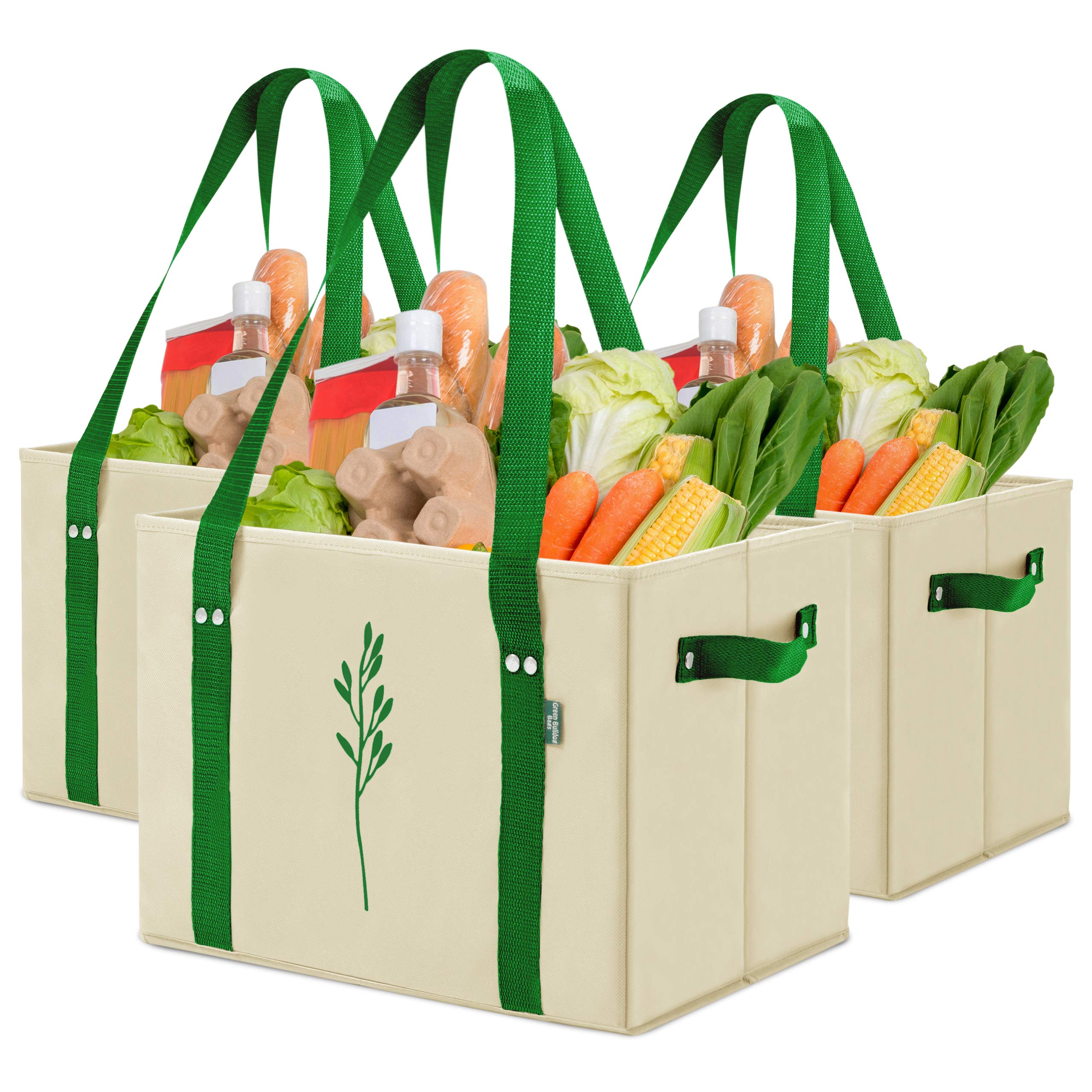 Green Bulldog Bags heavy-duty grocery bag with 65-lb capacity for groceries
