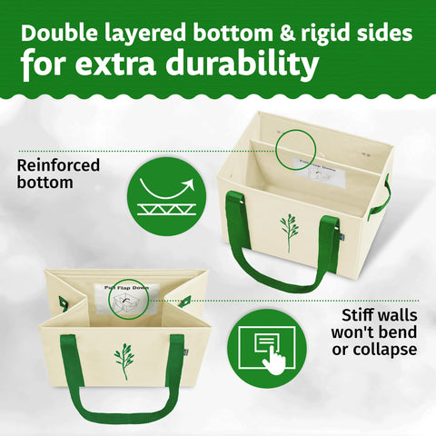 Green Bulldog Bags long handles offer comfortable shoulder carrying during shopping trips.