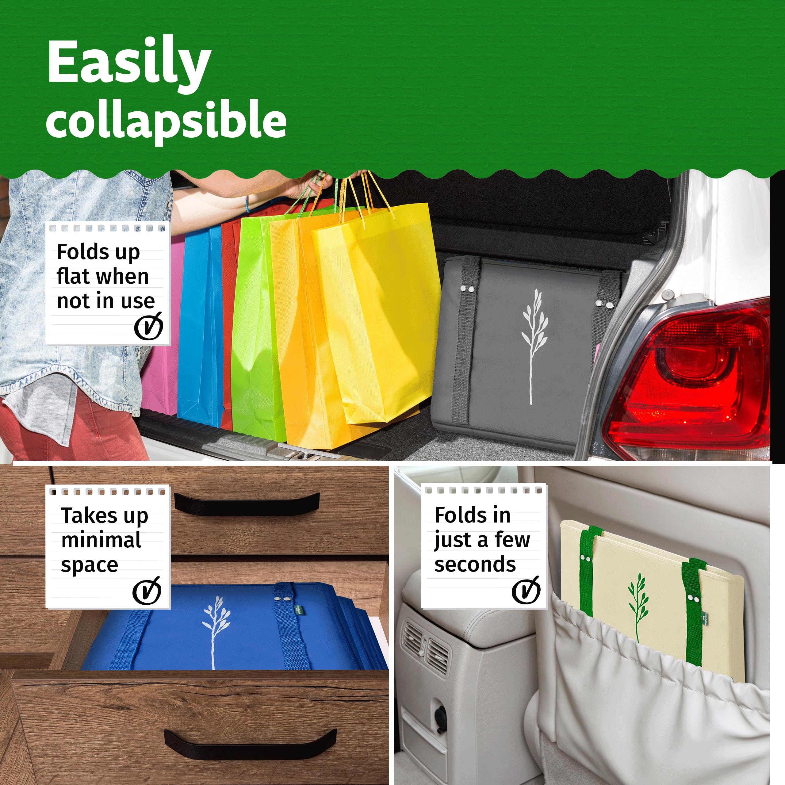 Green Bulldog Bags multi-use-picnic-grocery-capable for daily errands