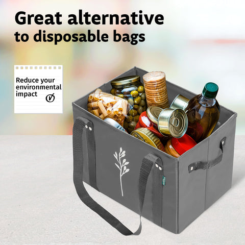 Green Bulldog Bags reinforced bottom prevents spills when loading items