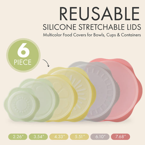 Green Hearth stretchable silicone lids fit cups and mugs for secure, mess-free sealing