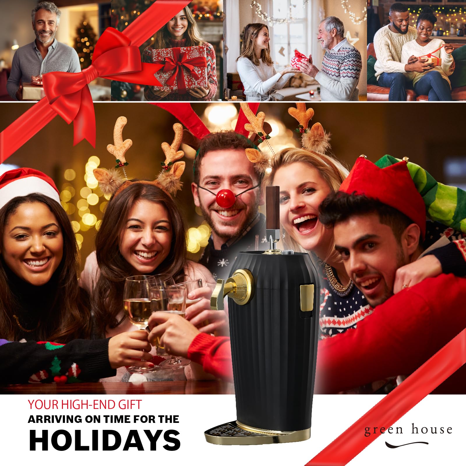 Green House outdoor-ready dispenser for barbecues and gatherings
