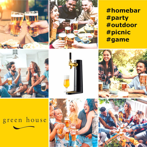 GREEN HOUSE versatile beer styles from lagers to stouts.