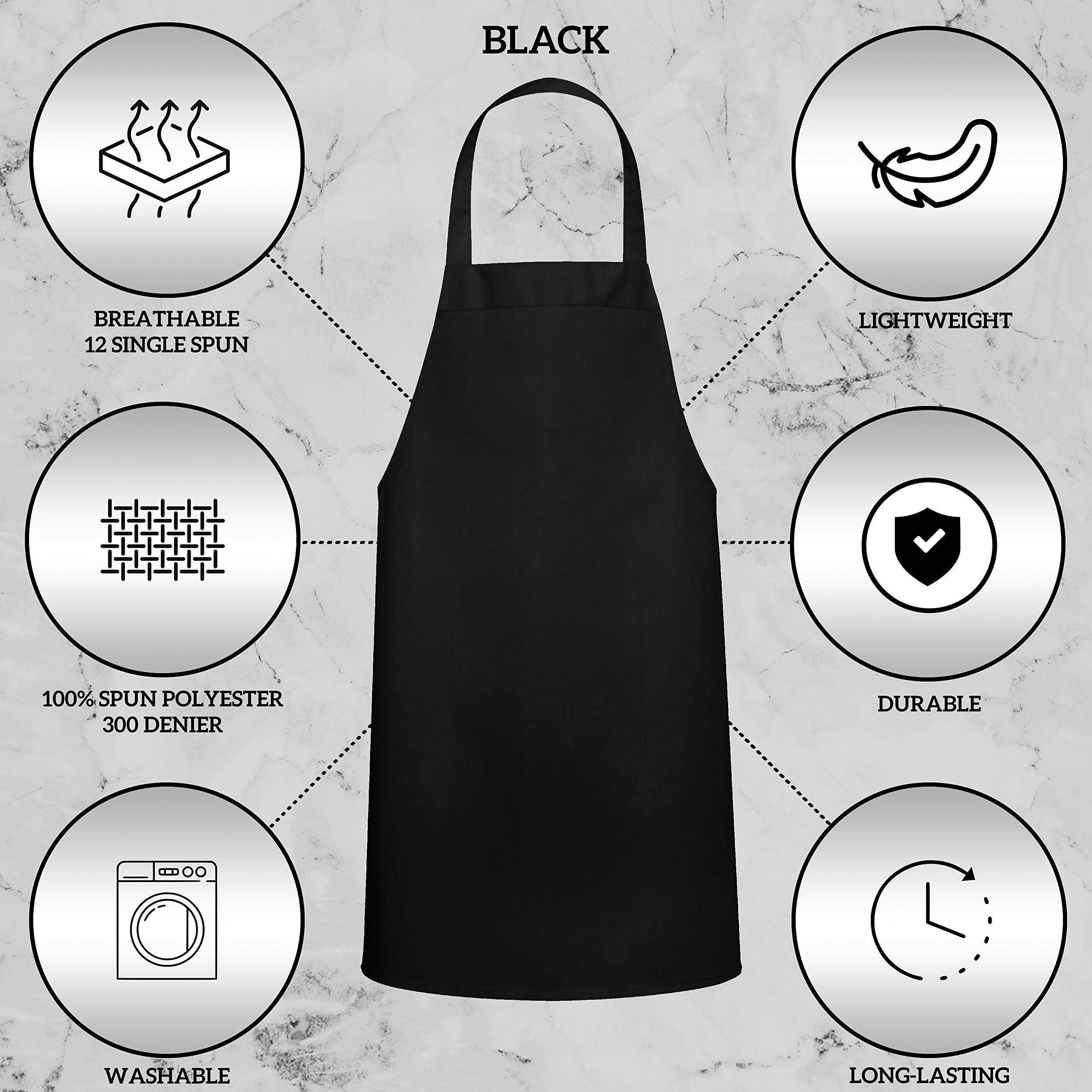 Green Lifestyle unisex fit black bib apron demonstrates versatile sizing