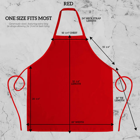 Green Lifestyle red bib apron, side fit, adjustable unisex design
