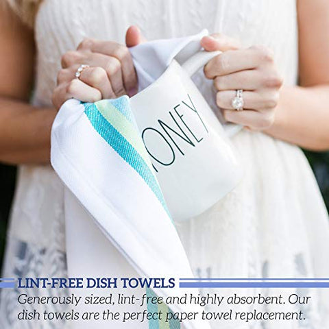 Green Lifestyle herringbone weave towels, durable and ready for everyday drying.