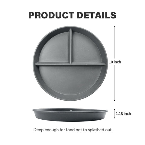 Greenandlife 10-inch divided plate in dark grey for everyday meals and easy cleanup