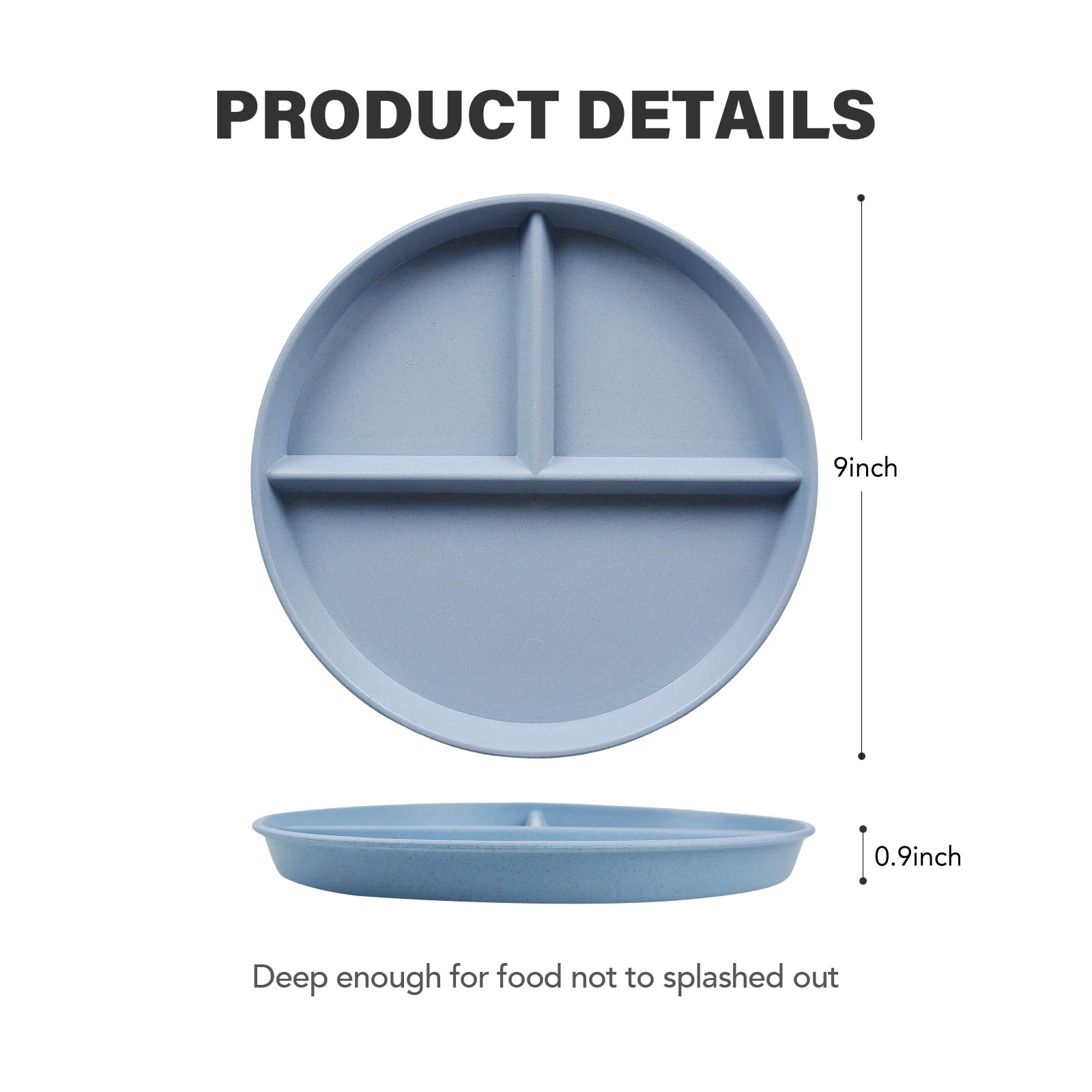 Greenandlife 9-inch divided plate in airy blue keeps meals tidy on the go.