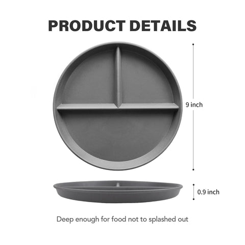 Greenandlife 9-inch divided plate in dusty pink ideal for family meals.