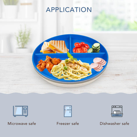 Greenandlife divided plate in grey simplifies balanced meals for kids and adults.