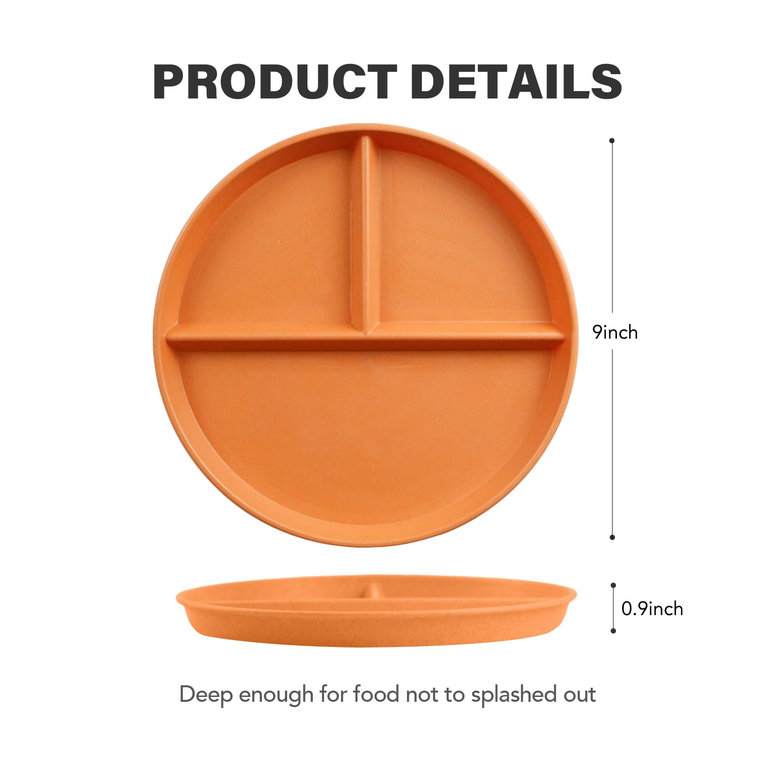 Greenandlife 9-inch divided plate in Orange supports balanced meals for all ages.