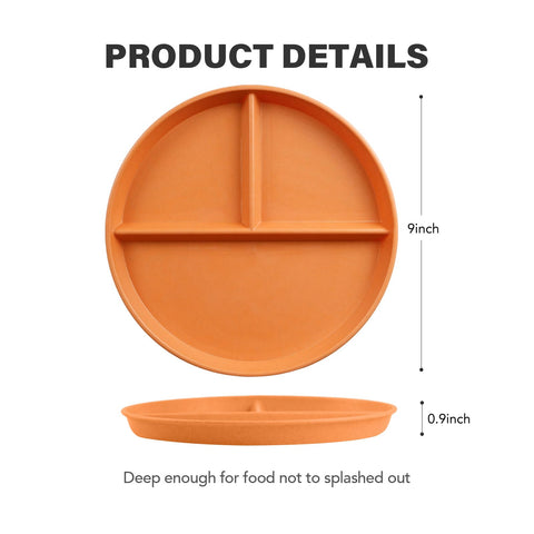 Greenandlife 9-inch divided plate in Orange supports balanced meals for all ages.