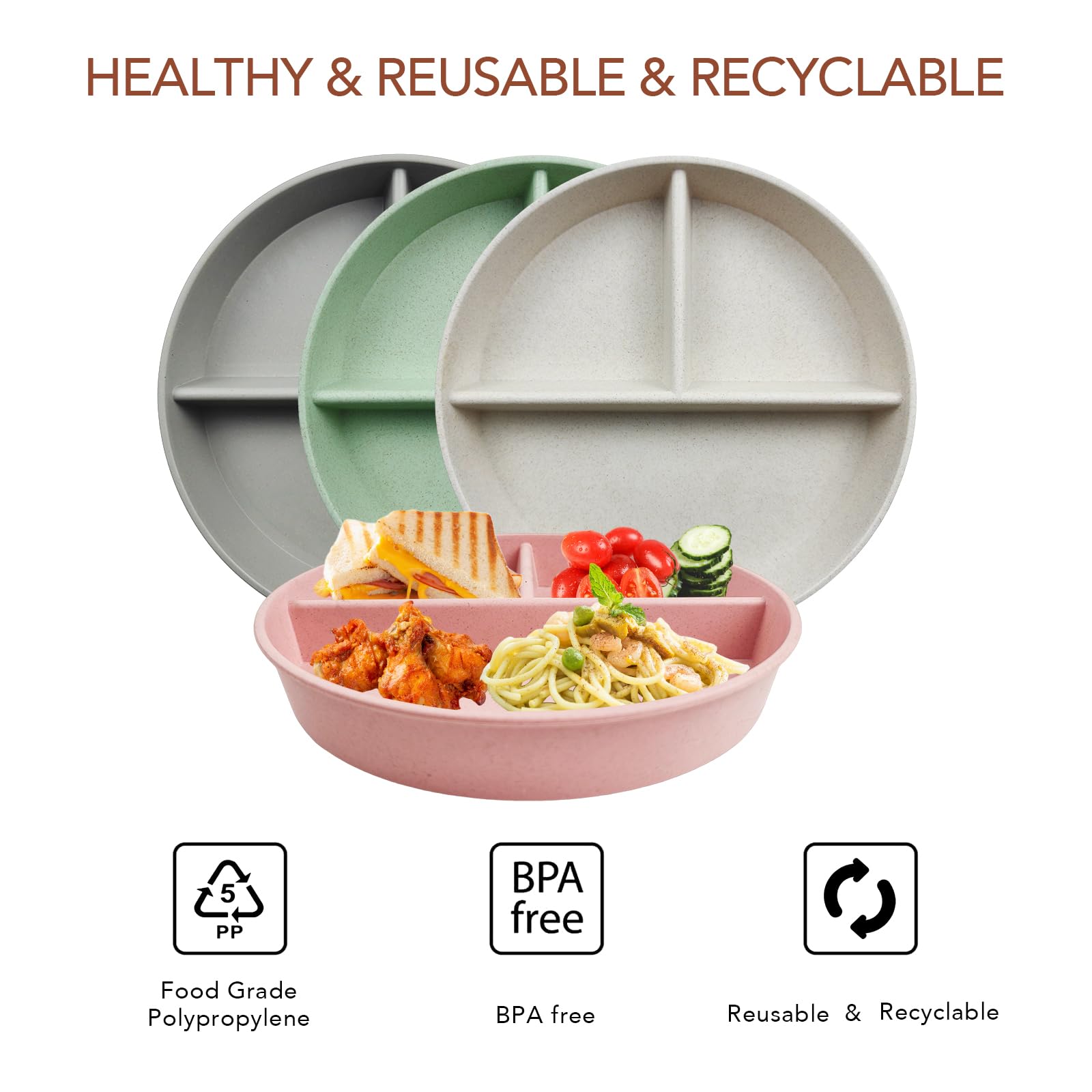 Greenandlife microwave-safe plate for quick reheat of home-cooked meals.