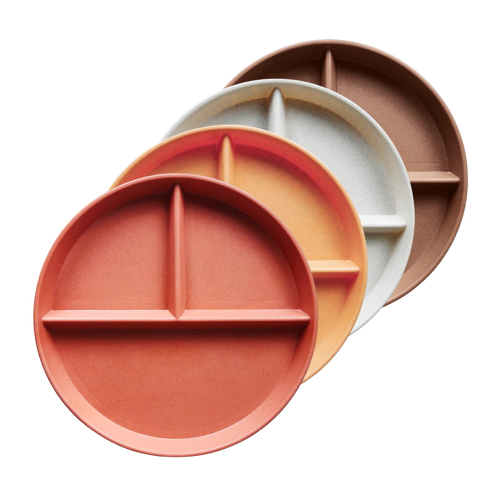 Greenandlife beige 9-inch divided plate for kids meals and portion control.