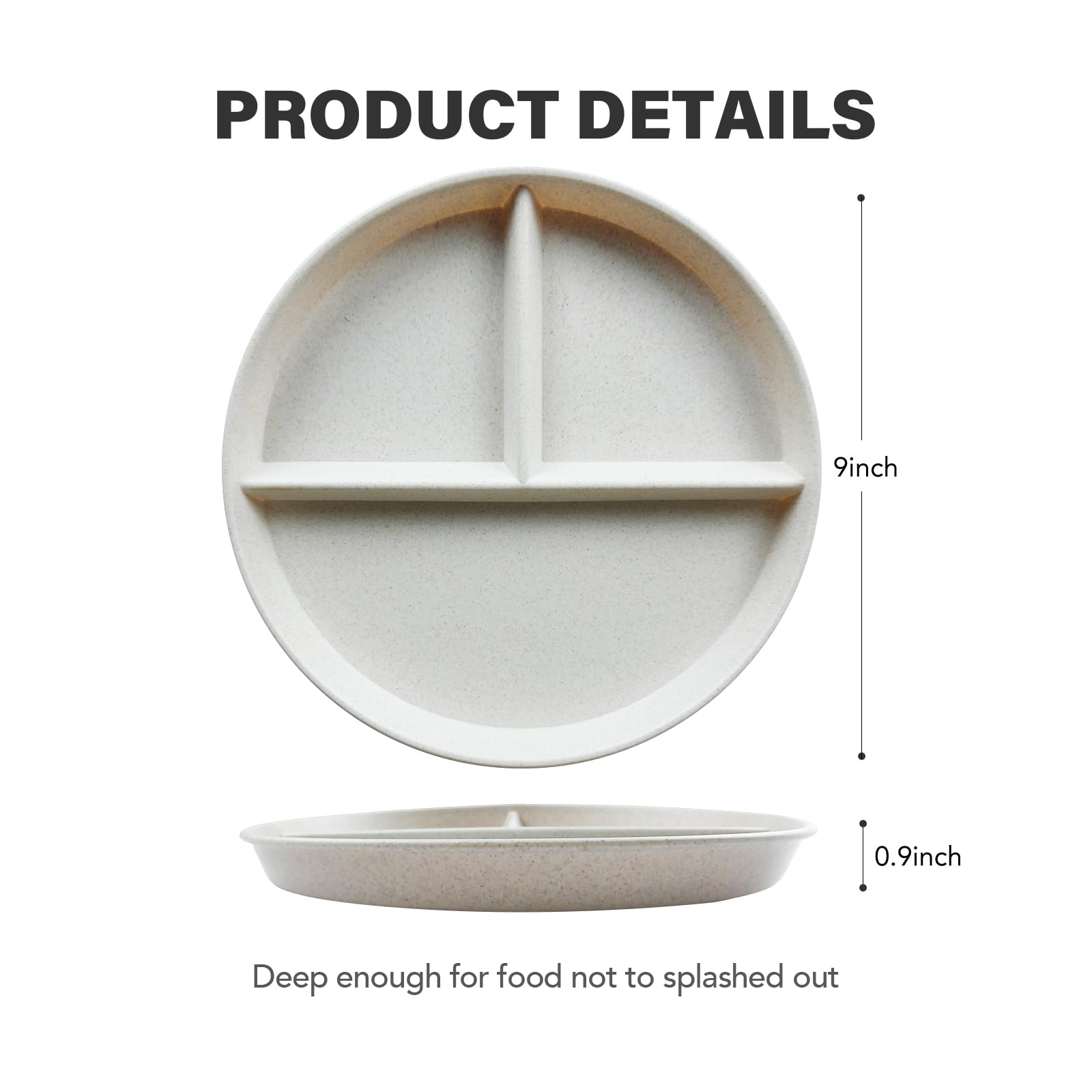 Greenandlife orange 9-inch divided plate for family dinners.