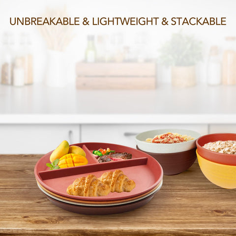 Greenandlife stackable durable plates save cabinet space.