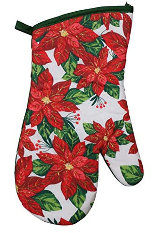 Greenbrier Poinsettia Christmas kitchen scene showcases coordinated décor and practicality.