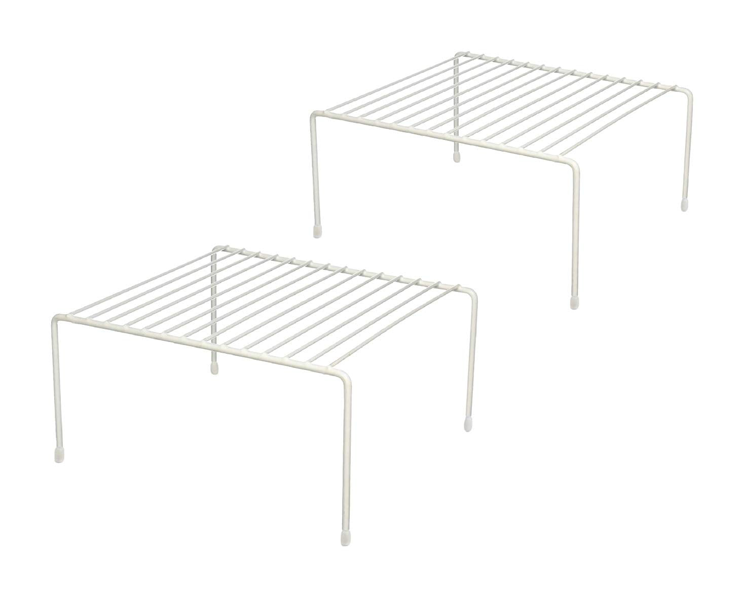 Greenbrier two-tier shelf in cabinet, boosting organized storage space.