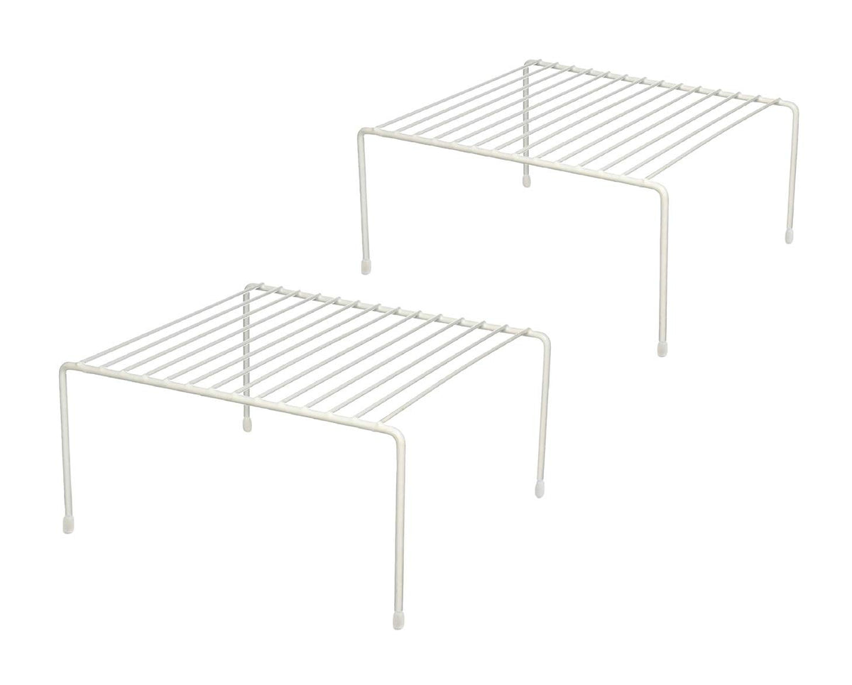 Greenbrier two-tier shelf in cabinet, boosting organized storage space.