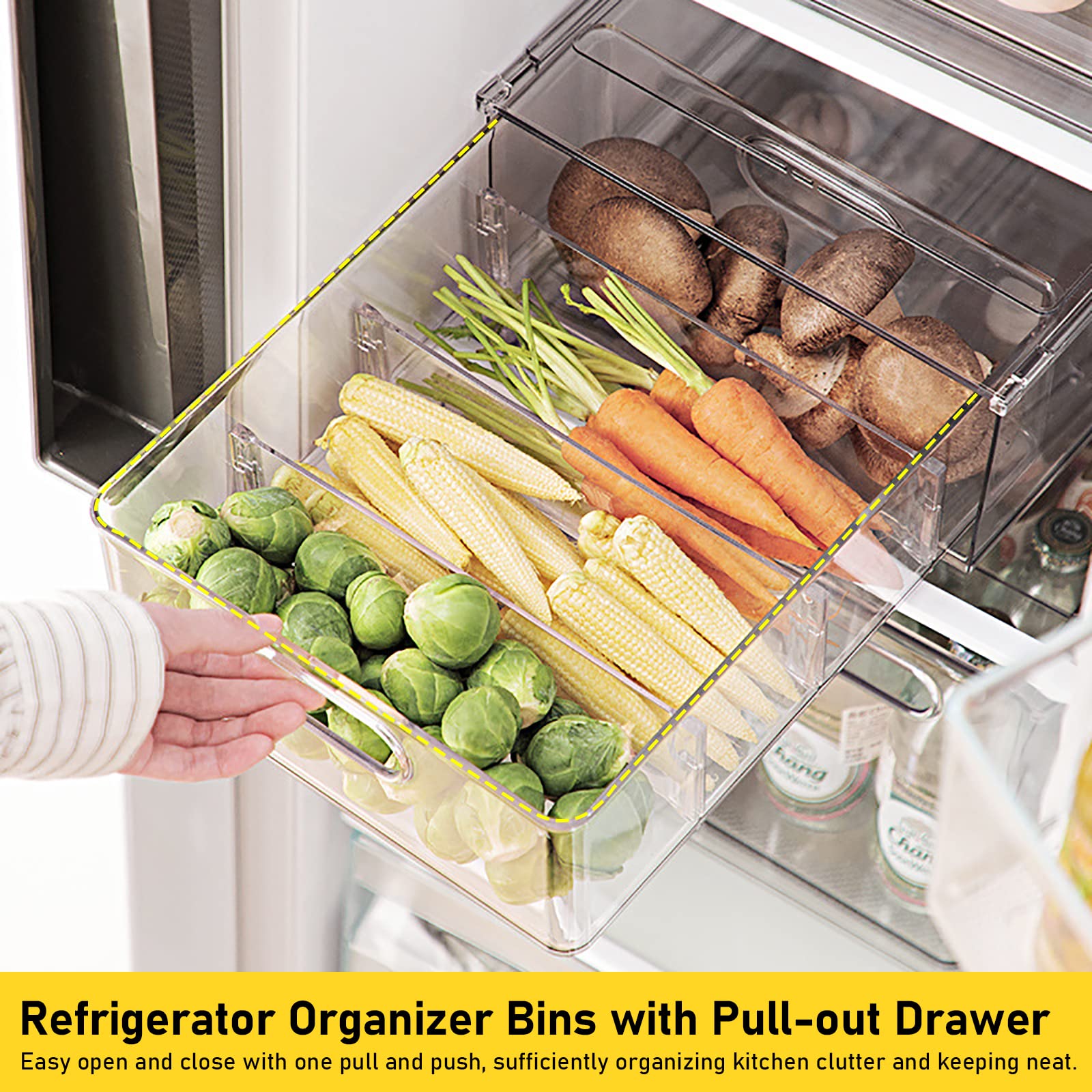 Greenby fridge drawer small pullout for snacks and berries.