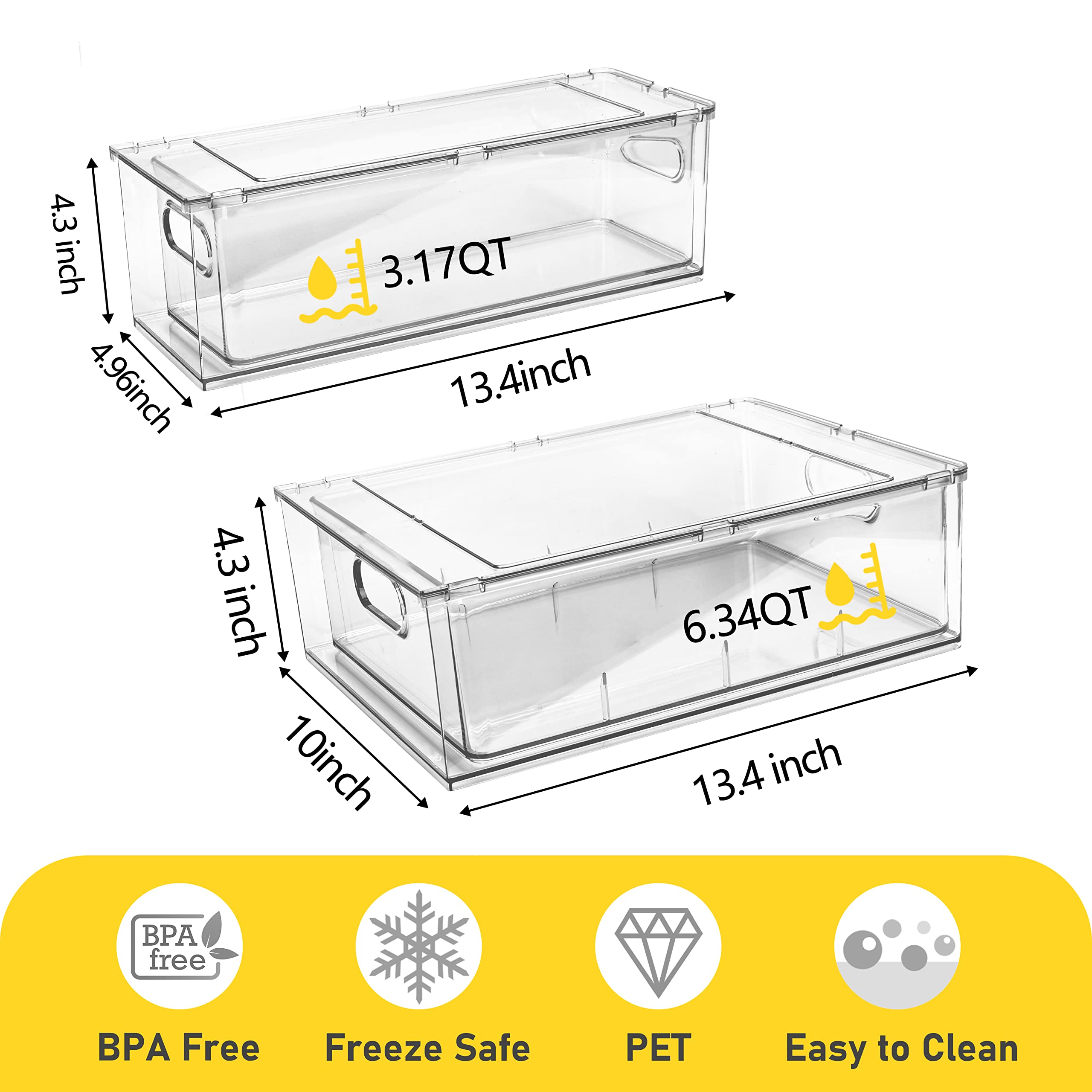 Greenby clear fridge drawer top view shows easy visibility.