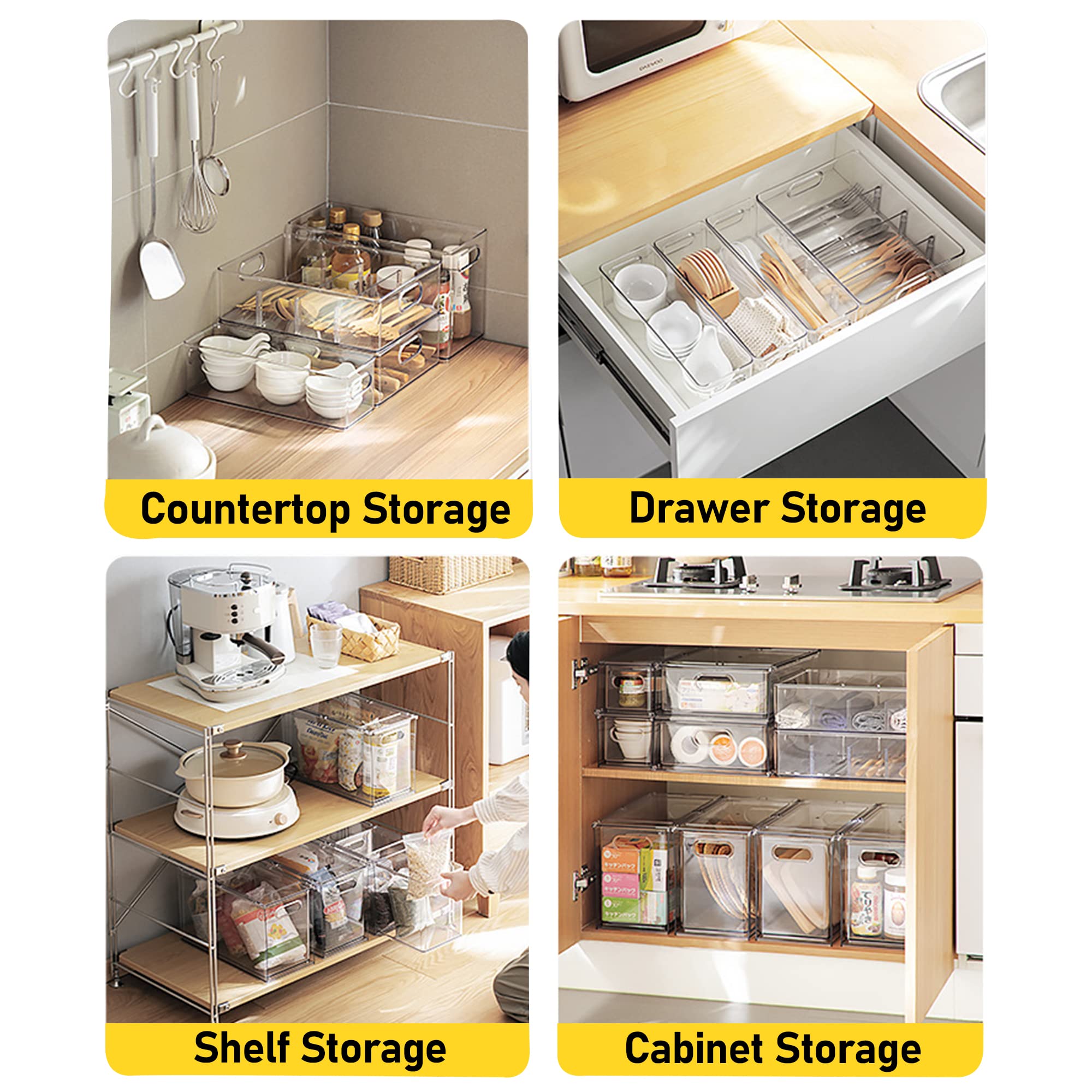 Greenby kitchen pantry organizer for bottles and snacks.