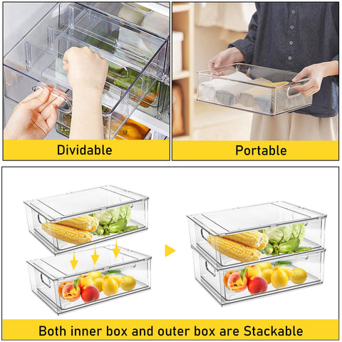Greenby stackable drawer design for efficient fridge storage.