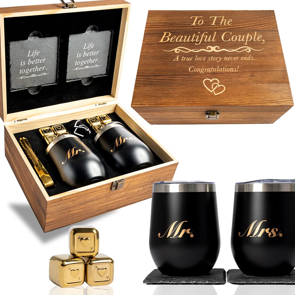 GreenCor To The Beautiful Couple wine tumblers for elegant home celebrations