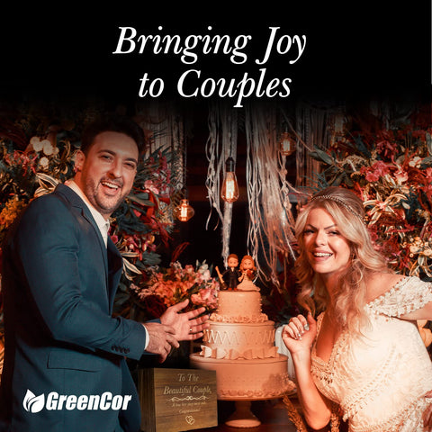 GreenCor Velvet bag and slate coasters enhance gift presentation