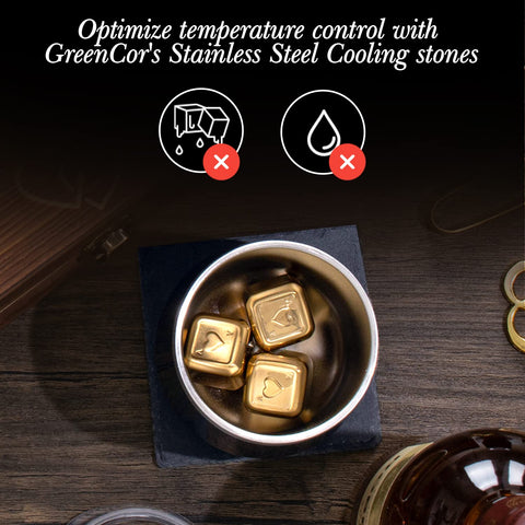 GreenCor Wine tumblers pair with stones for consistent coolness