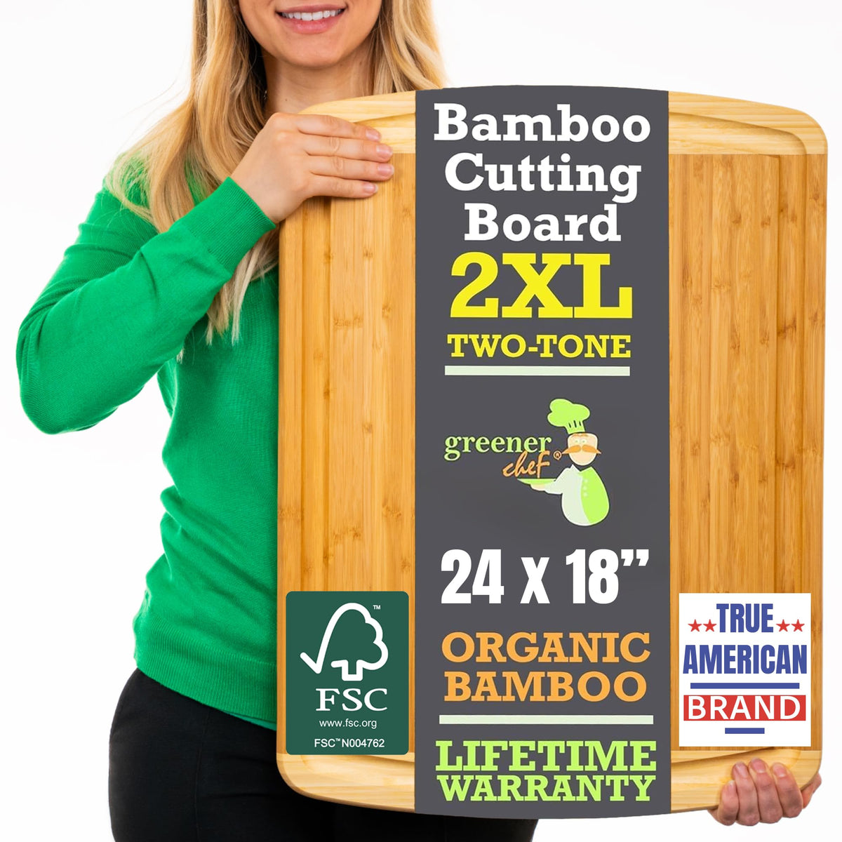 Greener Chef 24-inch bamboo board over sink for space-saving prep and carving.